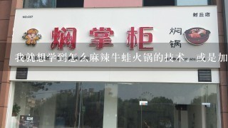 我就想学到怎么麻辣牛蛙火锅的技术。或是加盟店