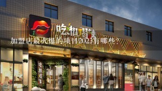 加盟店最火爆的项目2023有哪些？