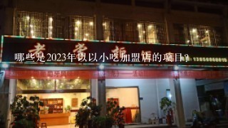 哪些是2023年以以小吃加盟店的项目?