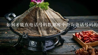 如何才能在电话号码数据库中查询电话号码的运营商?