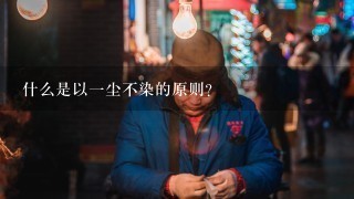 什么是以一尘不染的原则?