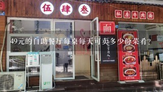 49元的自助餐厅每桌每天可卖多少份菜肴?